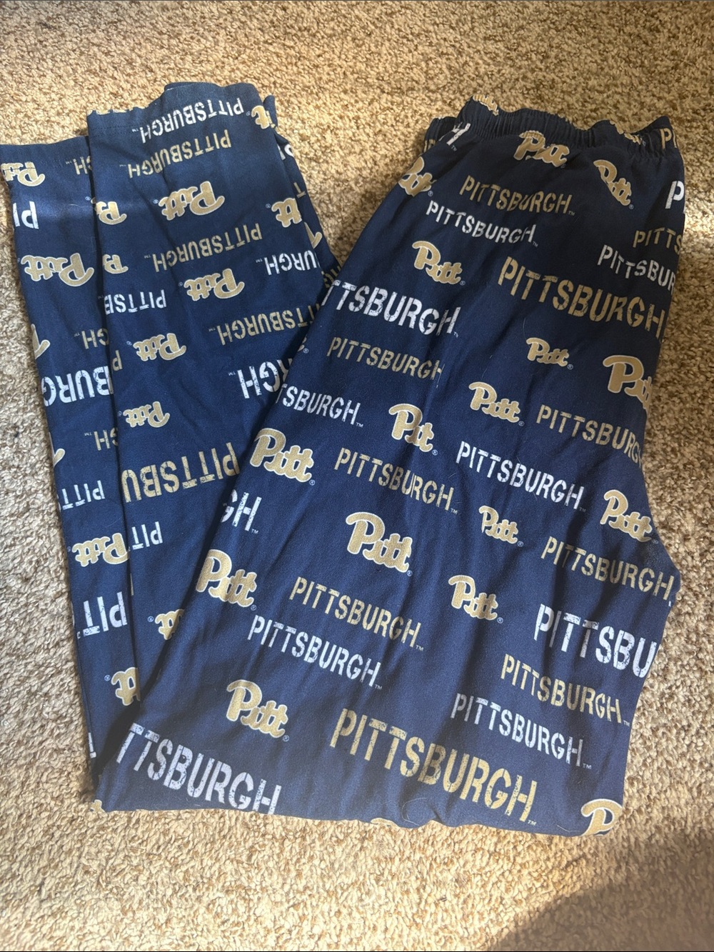Pitt Navy and Gold Kids Pajama Bottoms - Pittsburgh Print